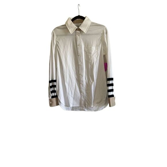 NWT Per Se White Button Up Cotton Shirt Size 6 - Picture 1 of 8
